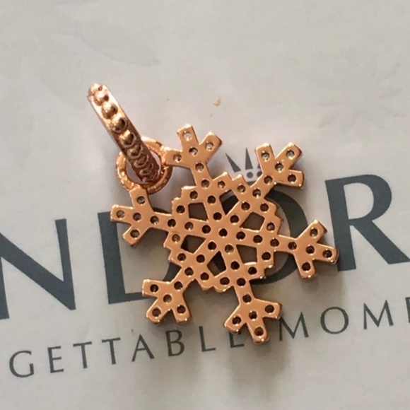 Pandora rose gold pave sparkling snowflake charm. - Picture 8 of 8